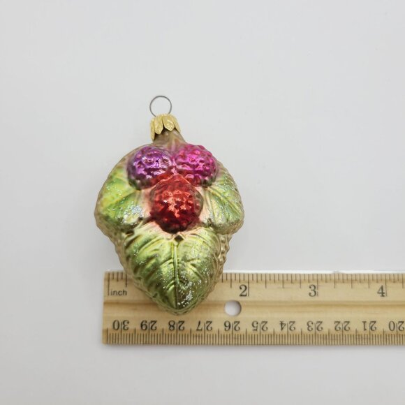 Christopher Radko Glass Fig Ornament Hand-Painted Berry Design Gold Christmas 3" - Picture 6 of 6